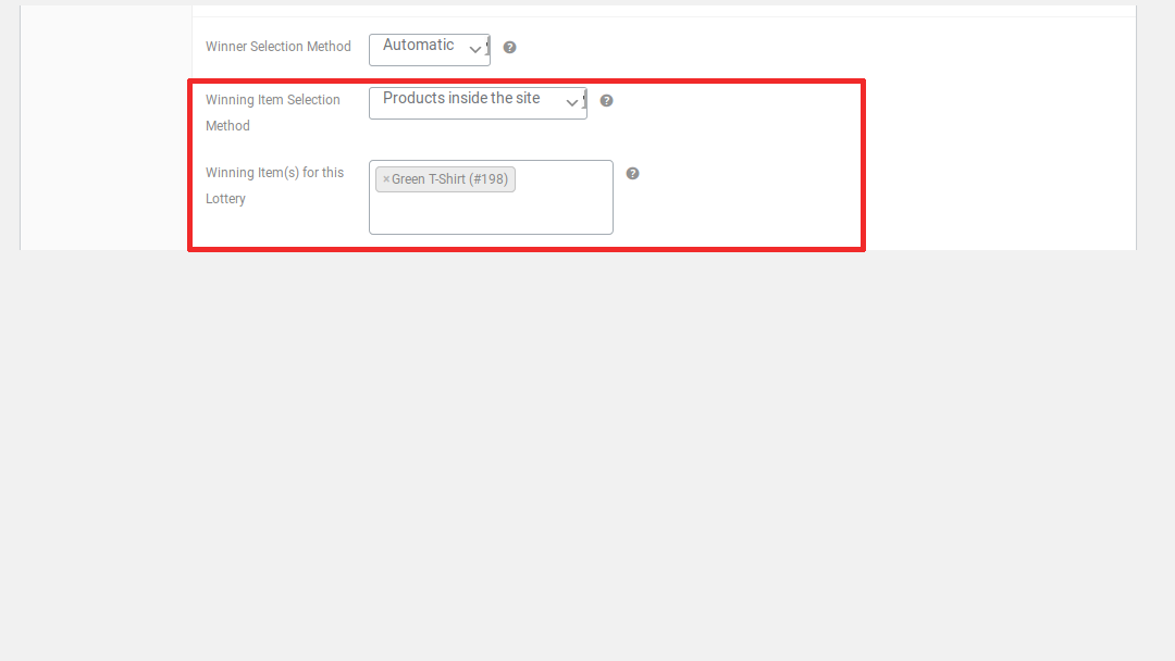 Lottery for woocommerce lottery product settings